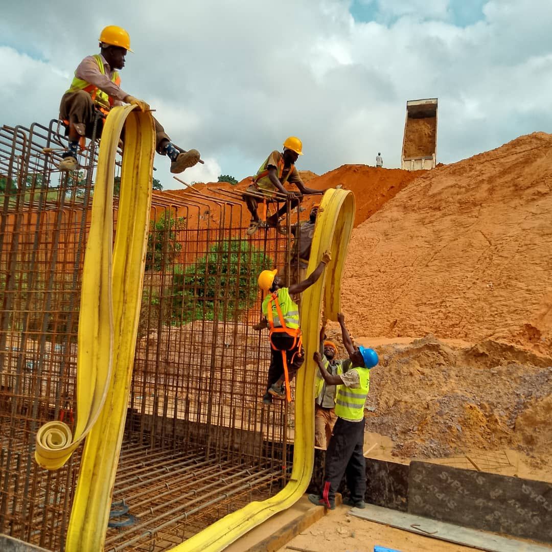 Formwork and waterproofing works on an infrastructure site