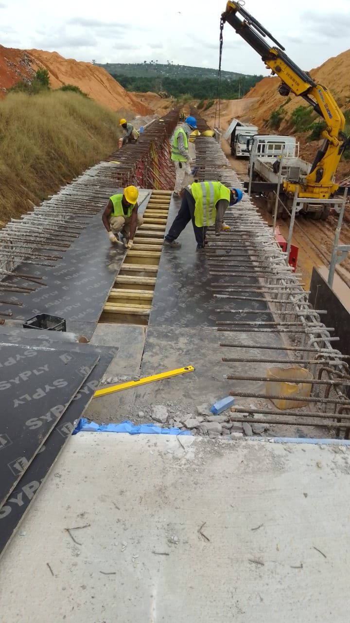 Deck formwork over the culvert structure