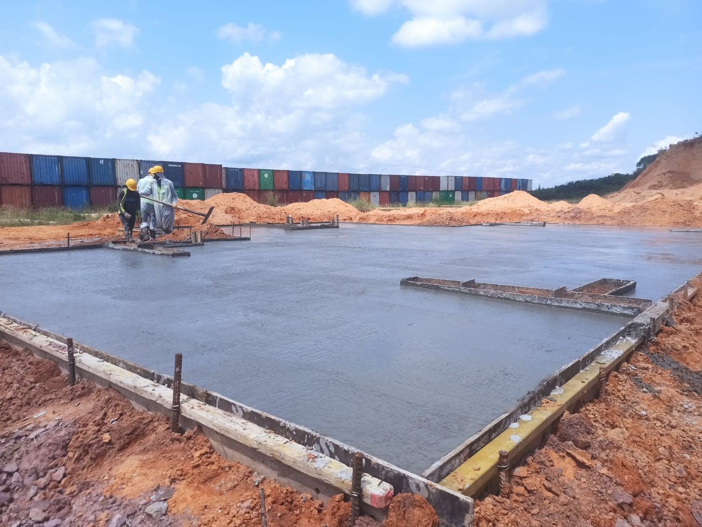 Finished foundation slab, screeded to level