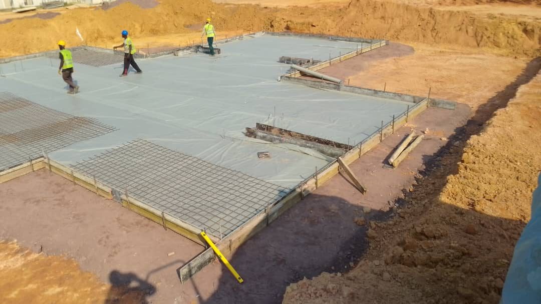 Slab prep — membrane, mesh and edge forms