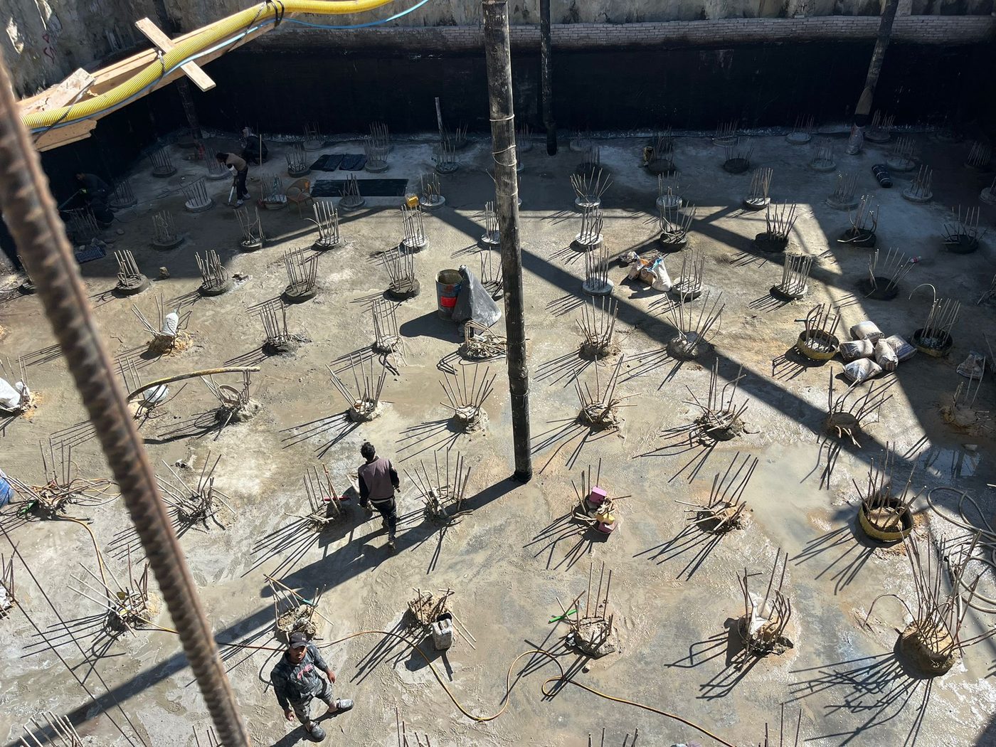 Pile rebar and mat foundation works