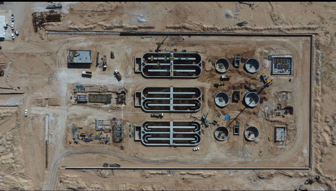 Wastewater treatment plant under construction