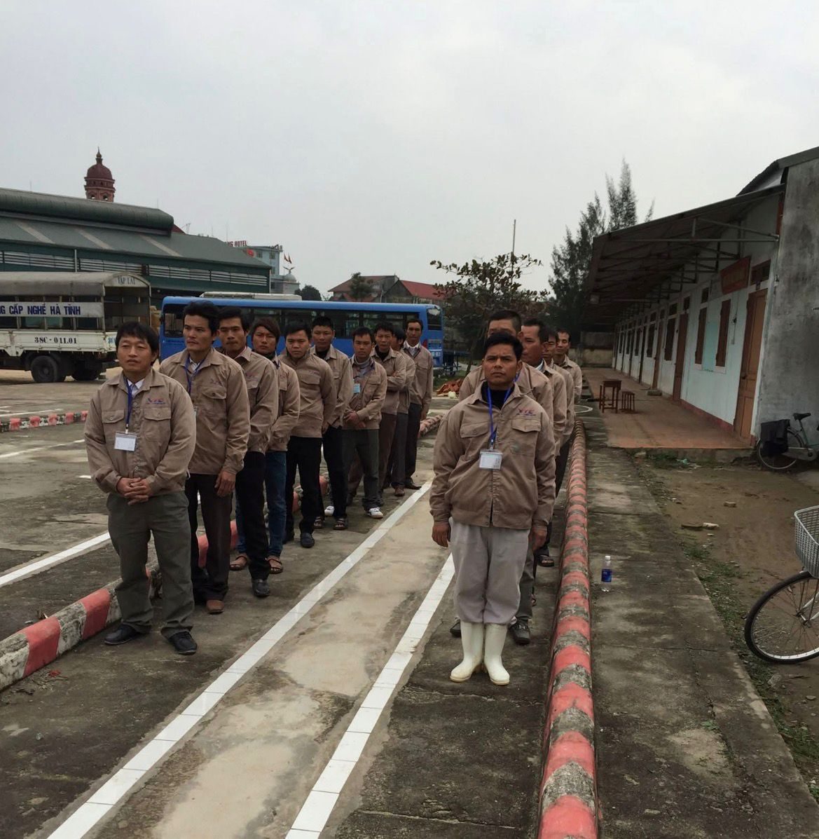 Workers mustered at our Vietnam training centre